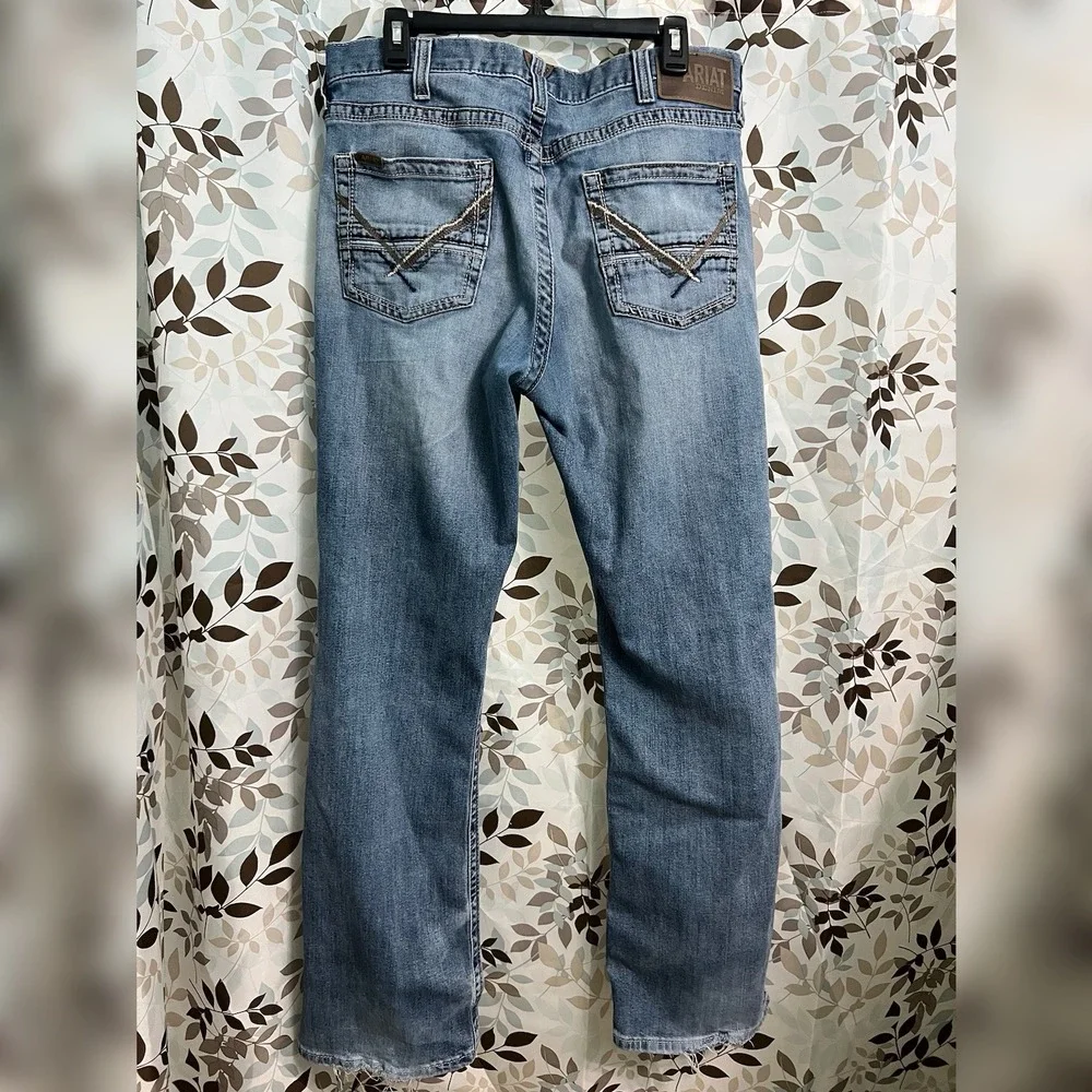 Ariat Jeans Mens 34x31 M5 Slim Boot Leg Denim Rodeo Cowboy Work Pants Thrashed